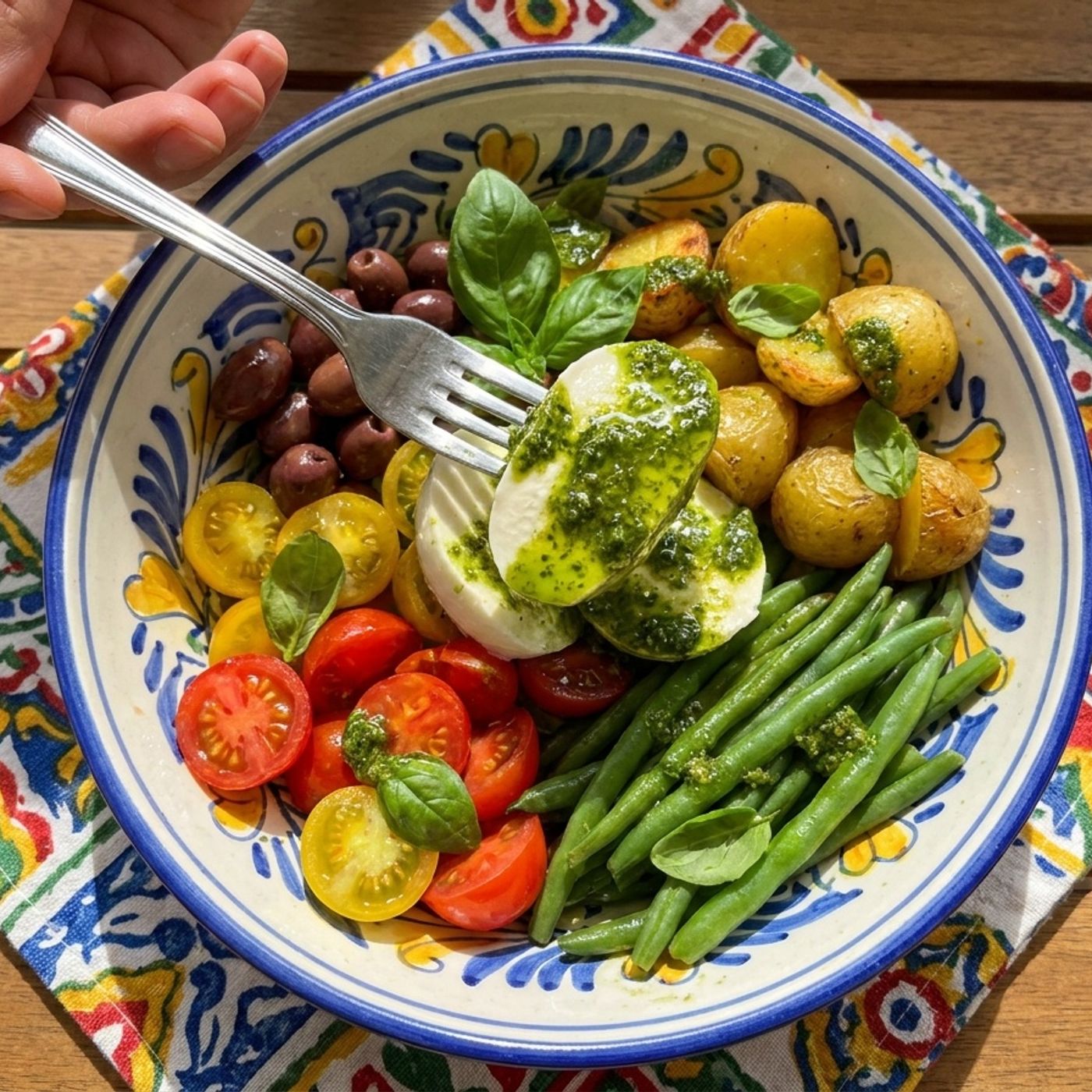 Bowl estiva alla ligure con mozzarella, pesto e verdure episode artwork