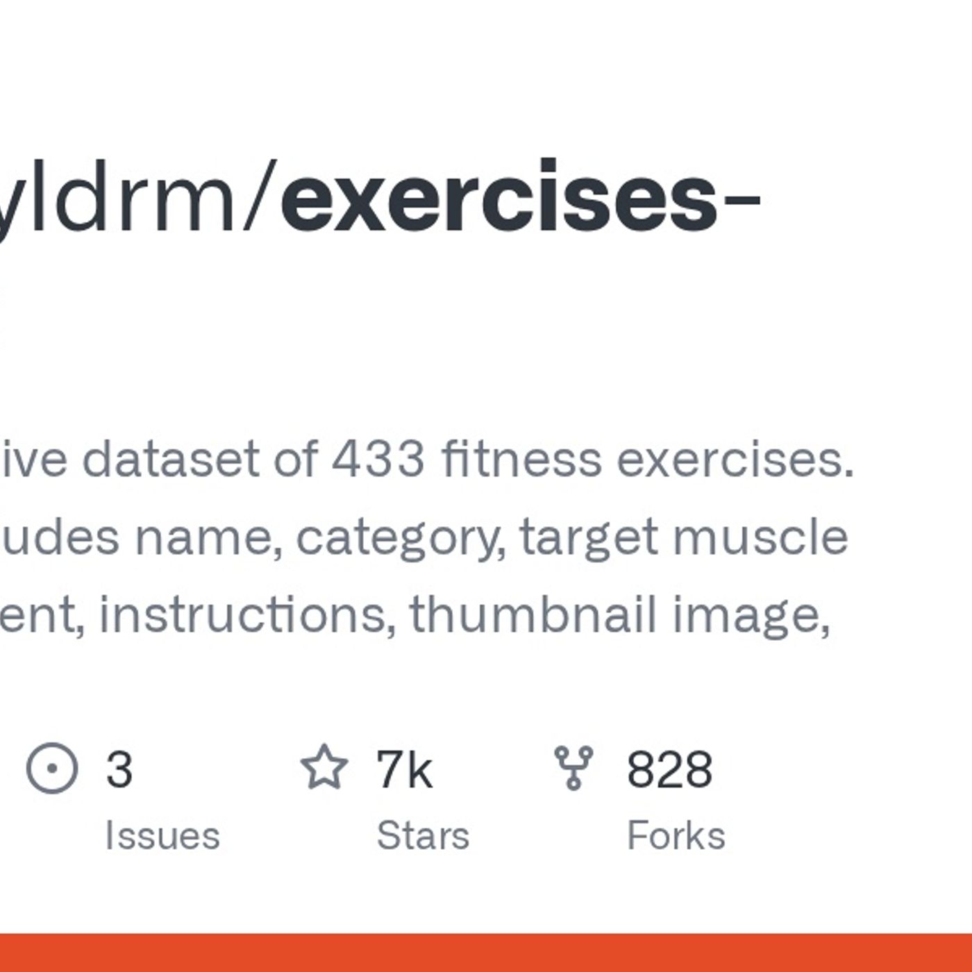 GitHub - hasaneyldrm/exercises-dataset: A comprehensive dataset of 433 fitness exercises. Each entry includes name, category, target muscle episode artwork