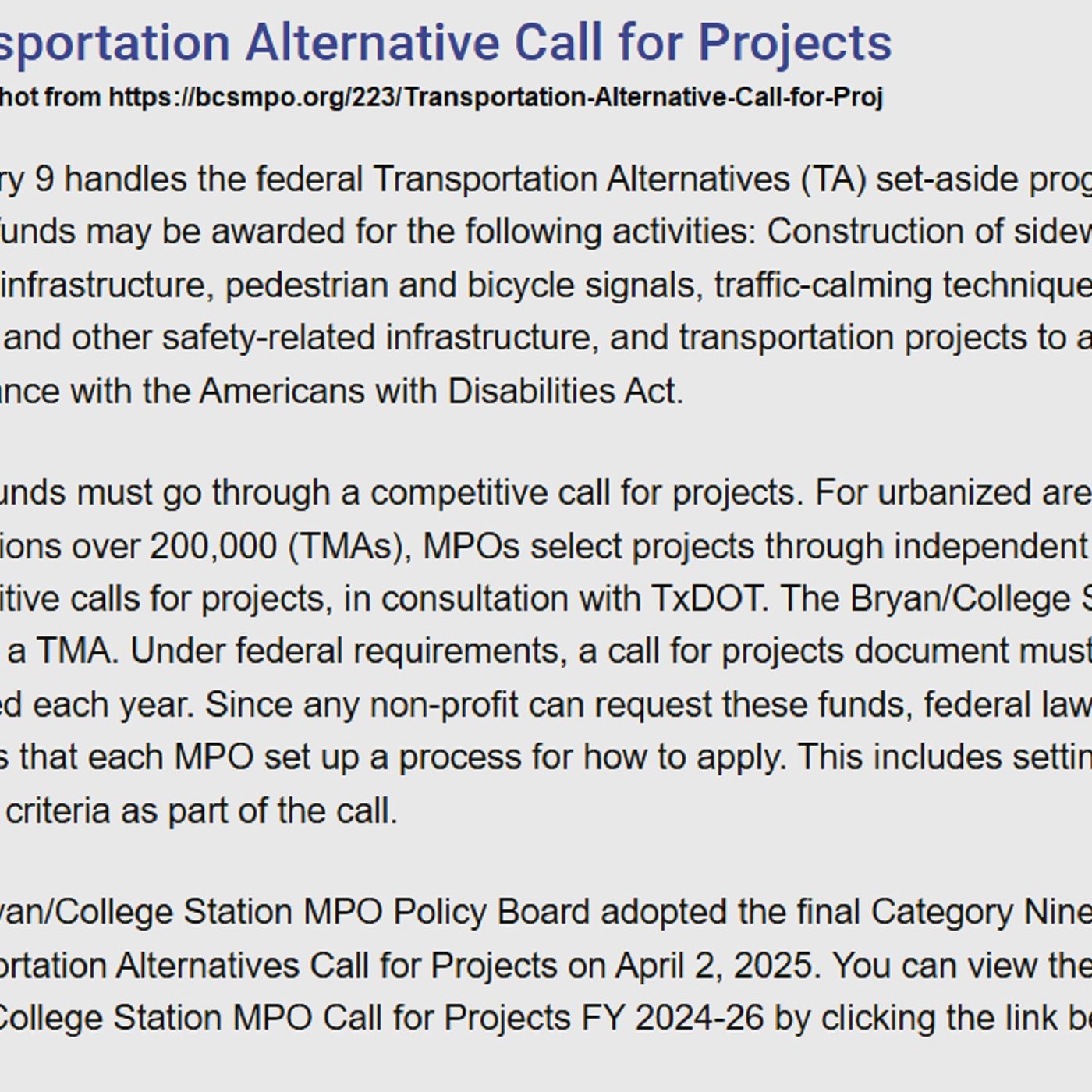 New federal transportation grant program is available for a larger pool of Brazos County applicants episode artwork