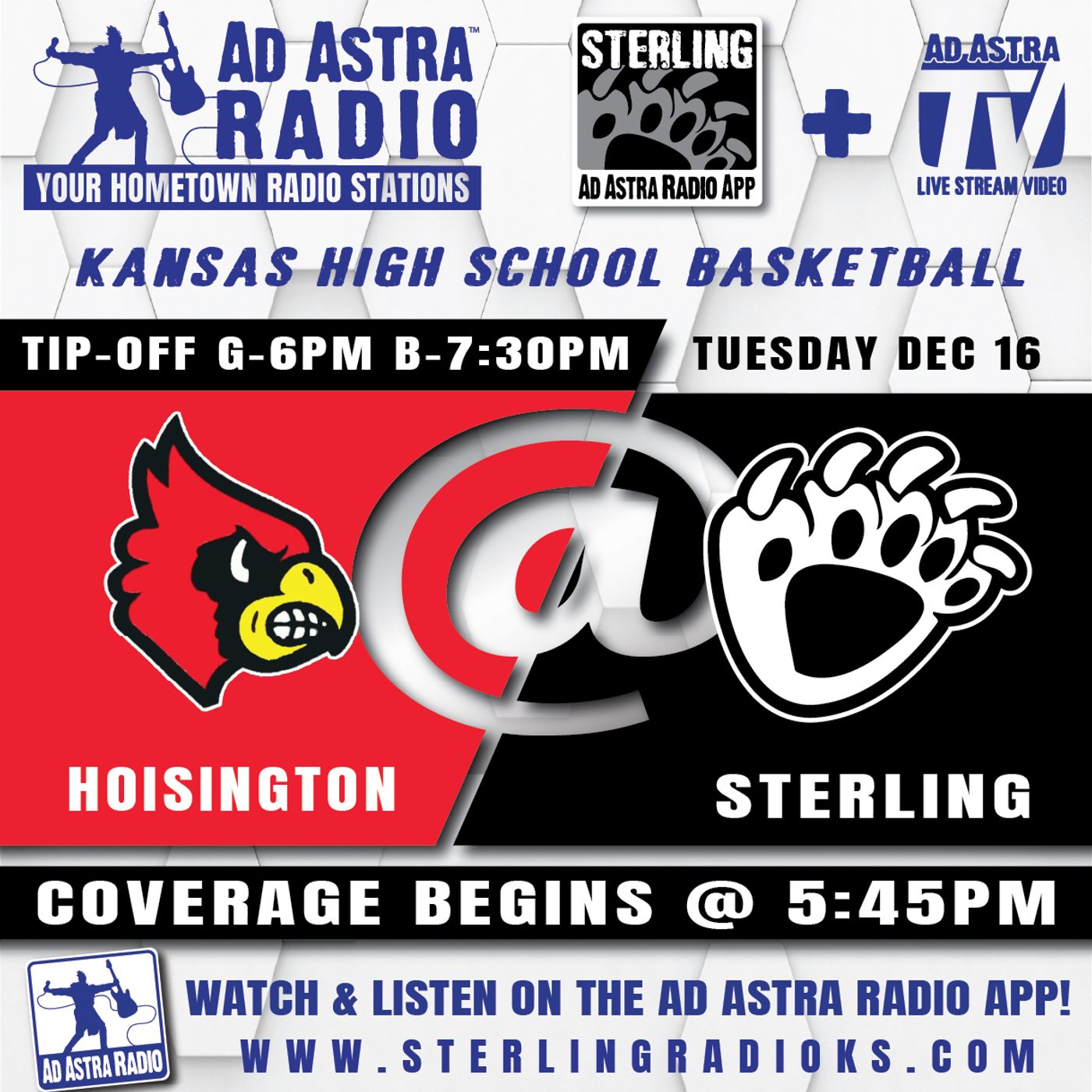 Hoisington Cardinals at Sterling Blackbears High School Basketball (December 16, 2025) episode artwork