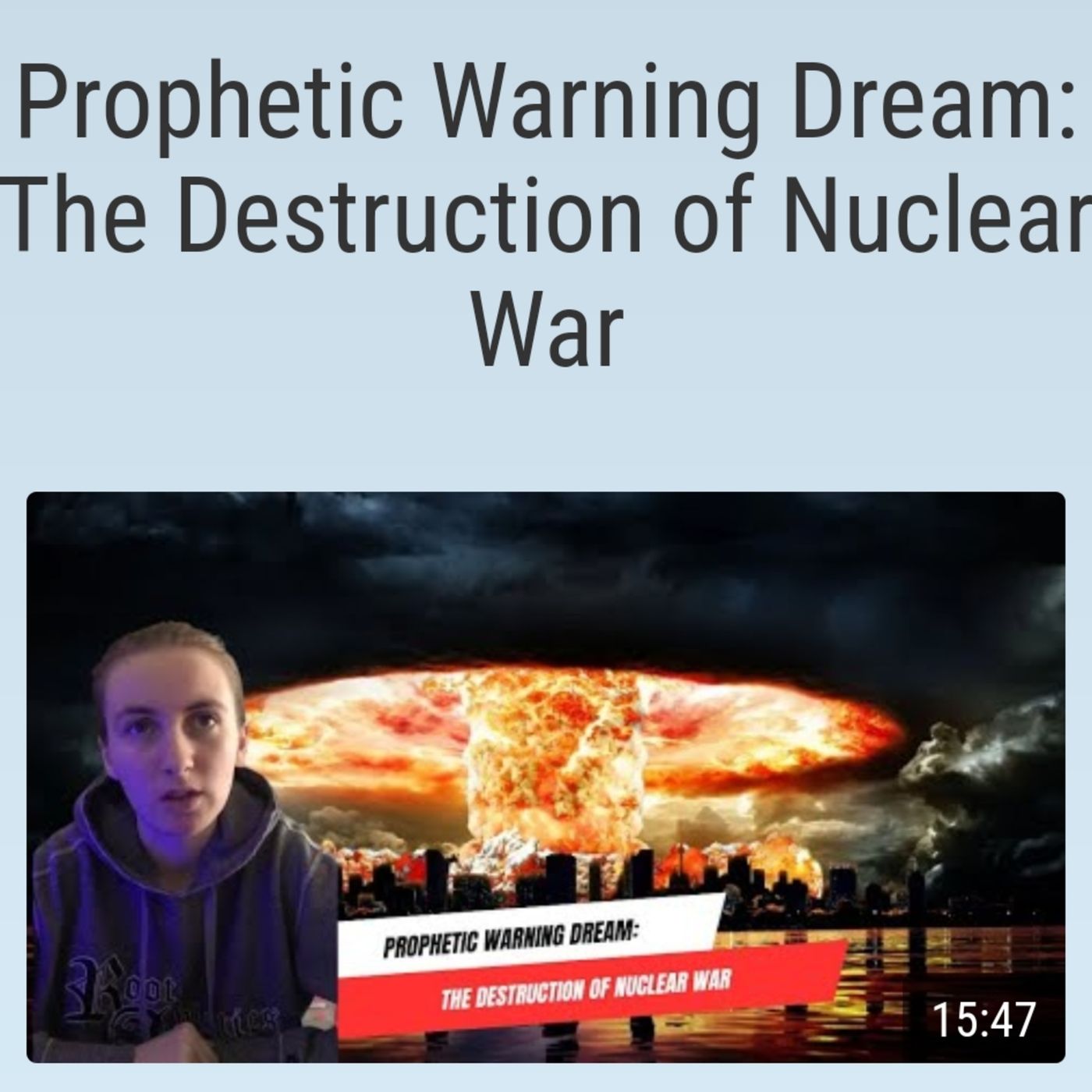 Prophetic Warning Dream: The Destruction of Nuclear War episode artwork