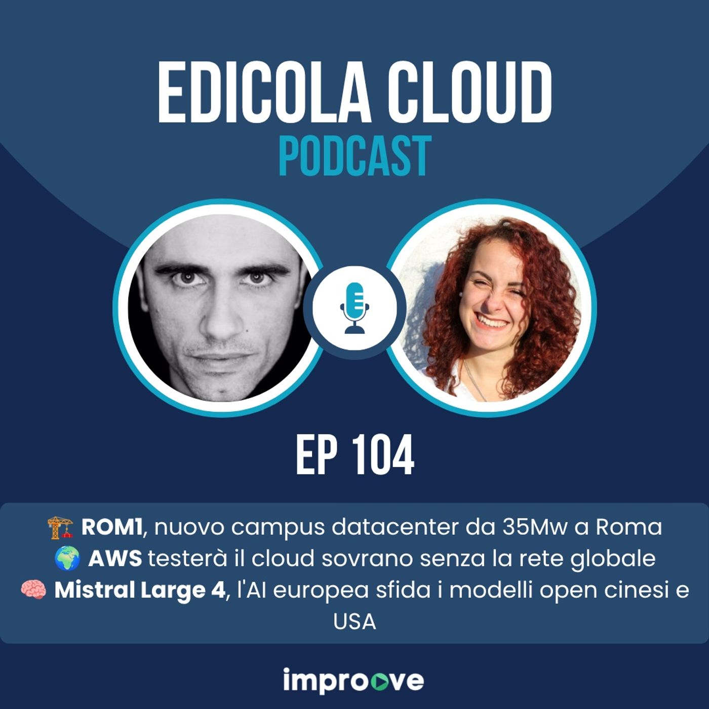E[104] Roma, nuovo campus datacenter da 35Mw - AWS testa il cloud sovrano - Mistral sfida i modelli AI USA