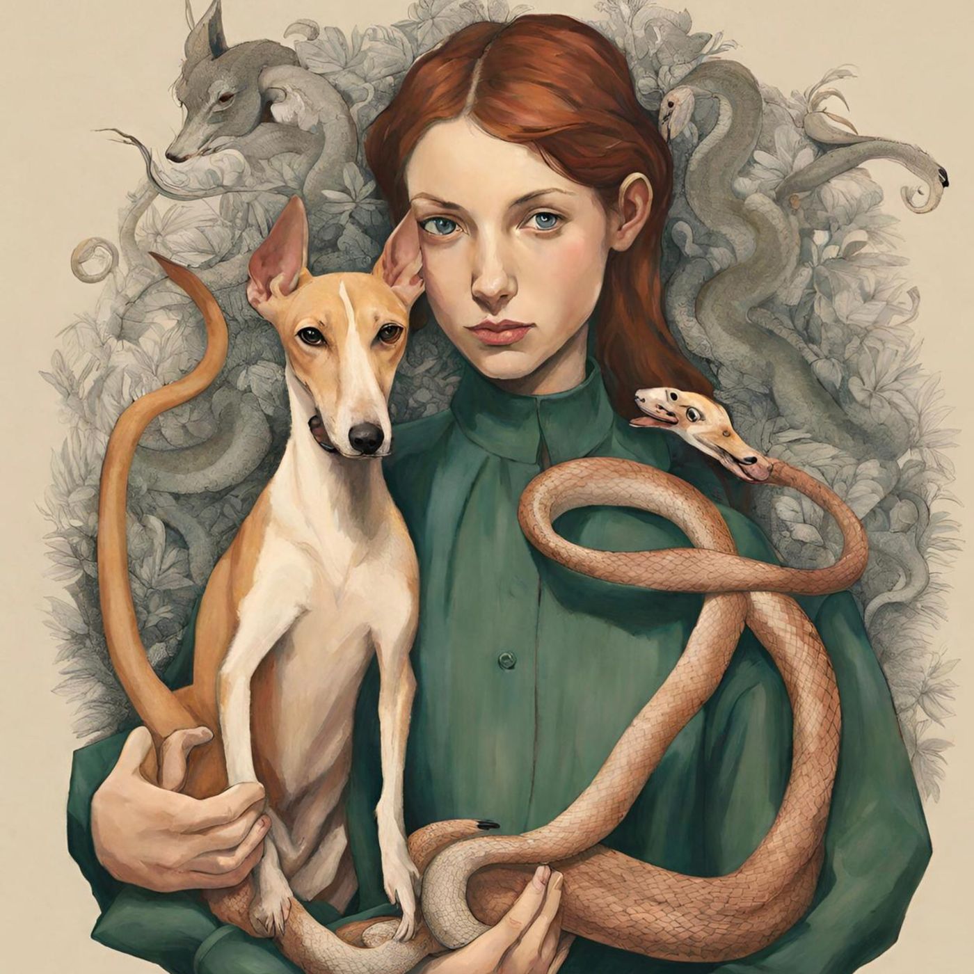 Coraleta la serpiente y guapa y la podenco