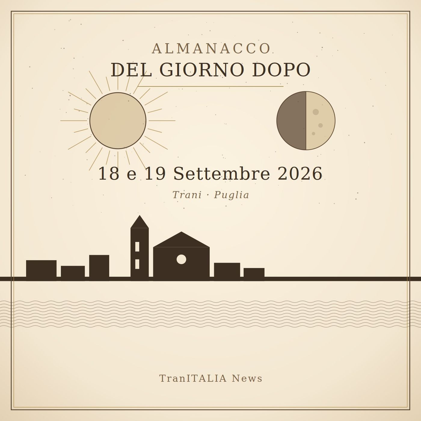 Il Primo Quarto e il Sangue di San Gennaro: L'Almanacco di Trani Italia News per il 18 e 19 Settembre 2026 episode artwork