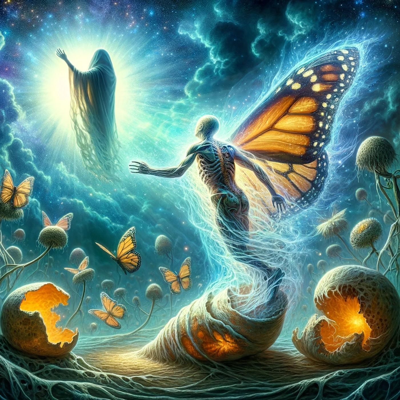 "Death is simply a shedding of the physical body like the butterfly shedding its cocoon..." episode artwork