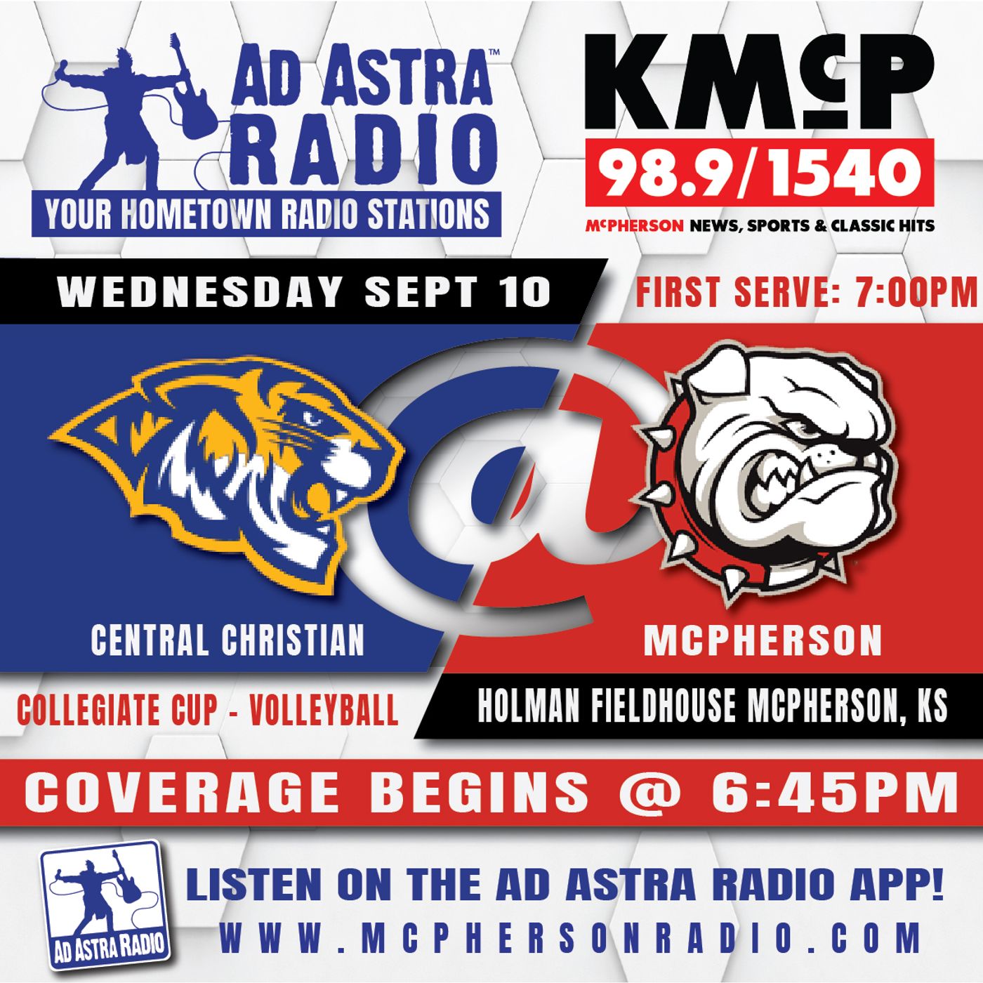 McPherson Bulldogs vs Central Christian College Tigers Volleyball (September 10, 2025) episode artwork