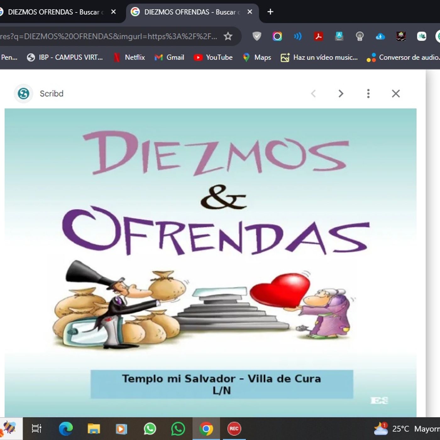 eSTIGMAtizacion de las Iglesias por recibir Diezmos