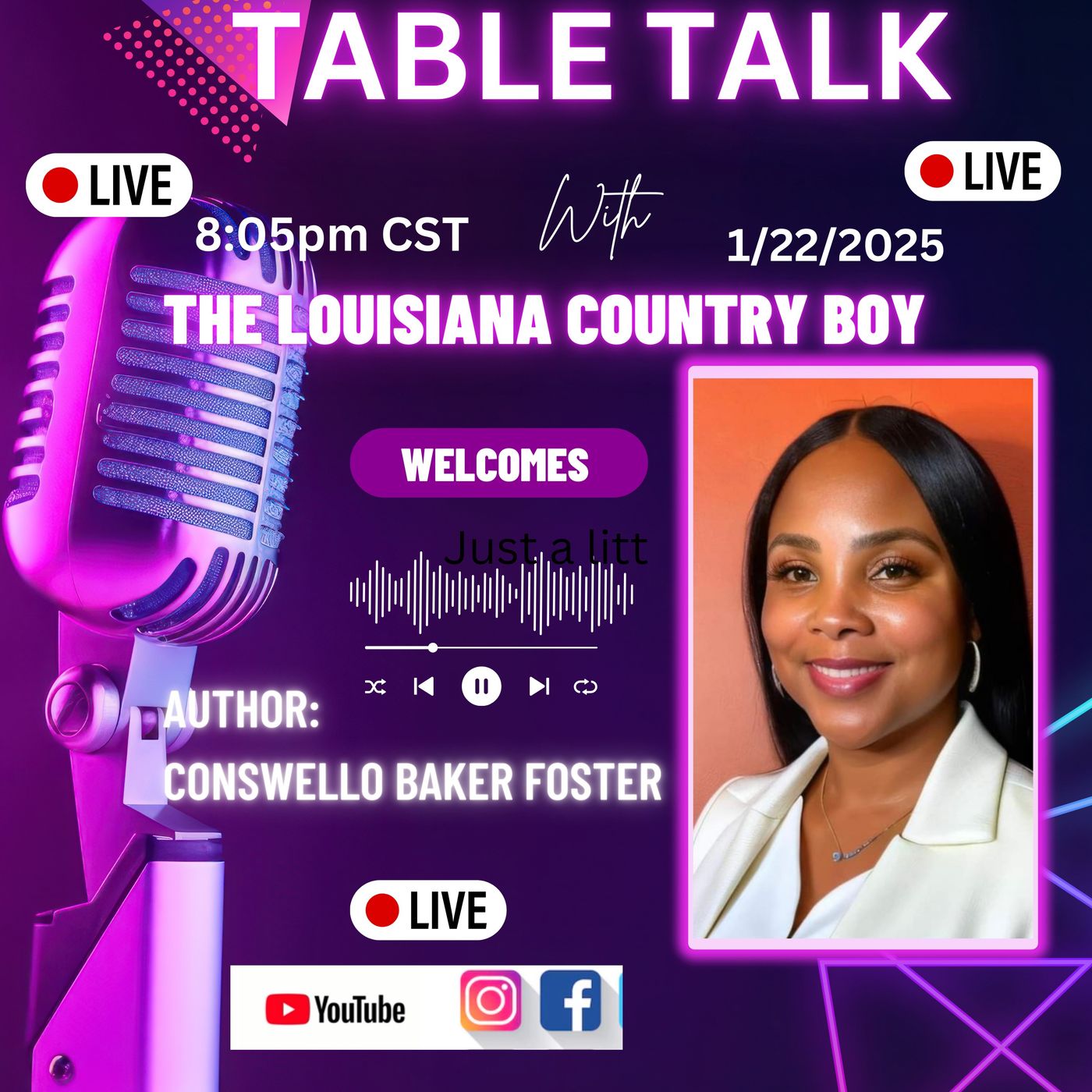Author Conswello Baker Foster joins Table Talk with The Louisiana Country Boy