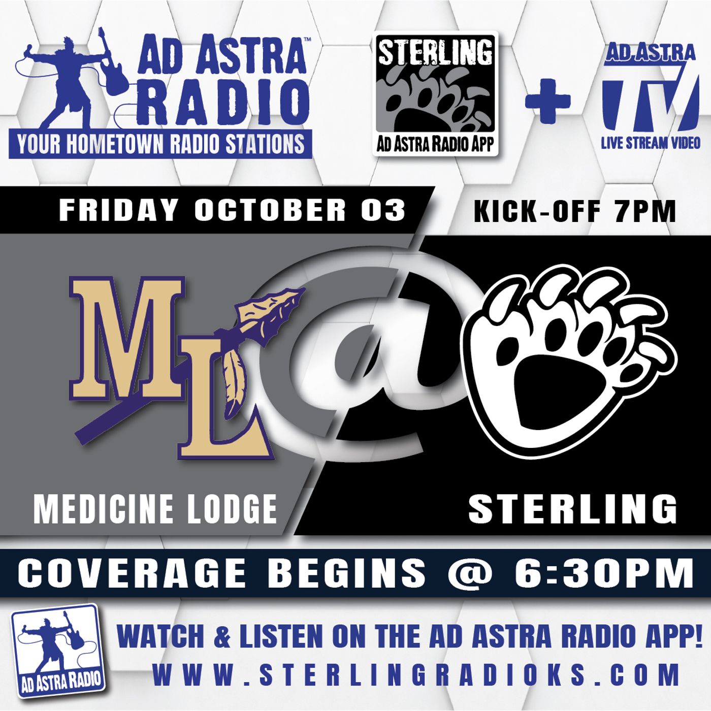 Medicine Lodge Indians at Sterling Blackbears Football (October 3, 2025) episode artwork