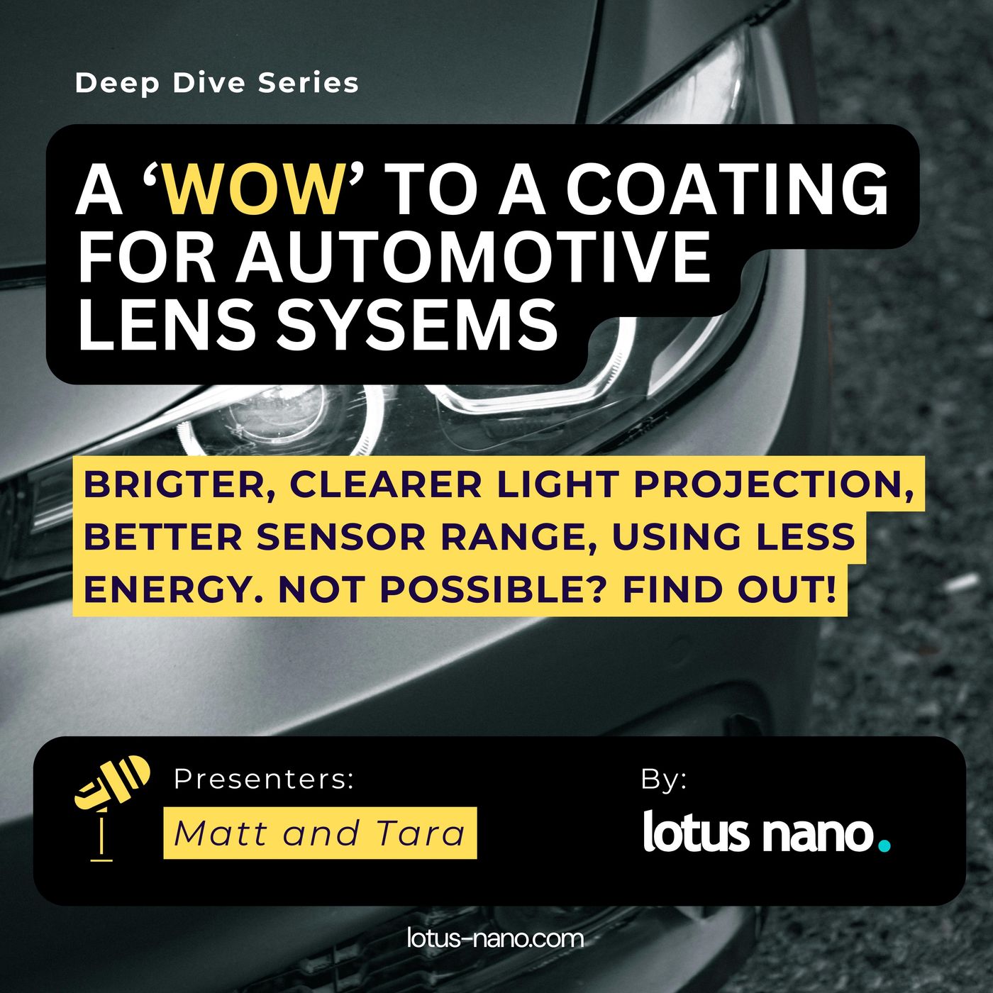 Automotive Anti Reflective Lens Coating - Lotus Nano