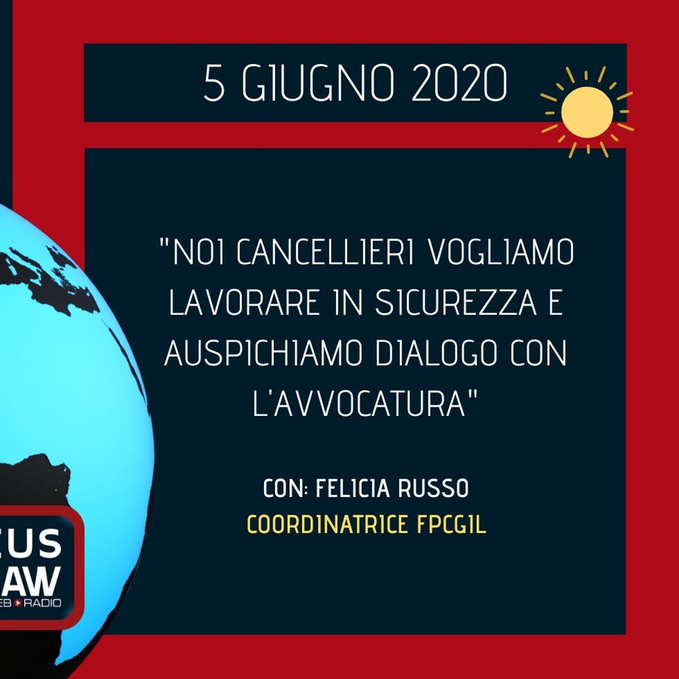 BREAKING NEWS – NOI CANCELLIERI VOGLIAMO LAVORARE IN SICUREZZA E AUSPICHIAMO DIALOGO CON L’AVVOCATURA – FELICIA RUSSO episode artwork