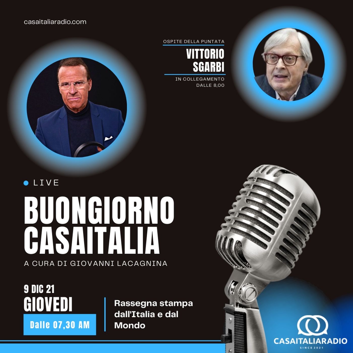 Intervista con Vittorio Sgarbi - BUONGIORNO CASA ITALIA RADIO (09.12.21) episode artwork