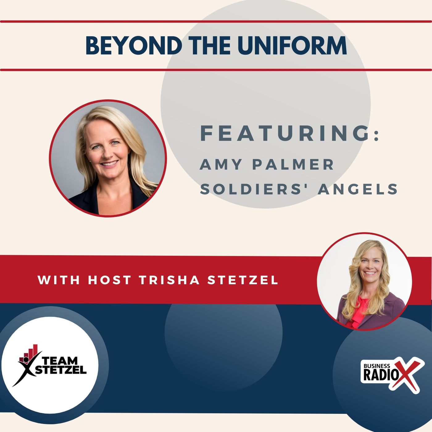Amy Palmer with Soldiers' Angels episode artwork