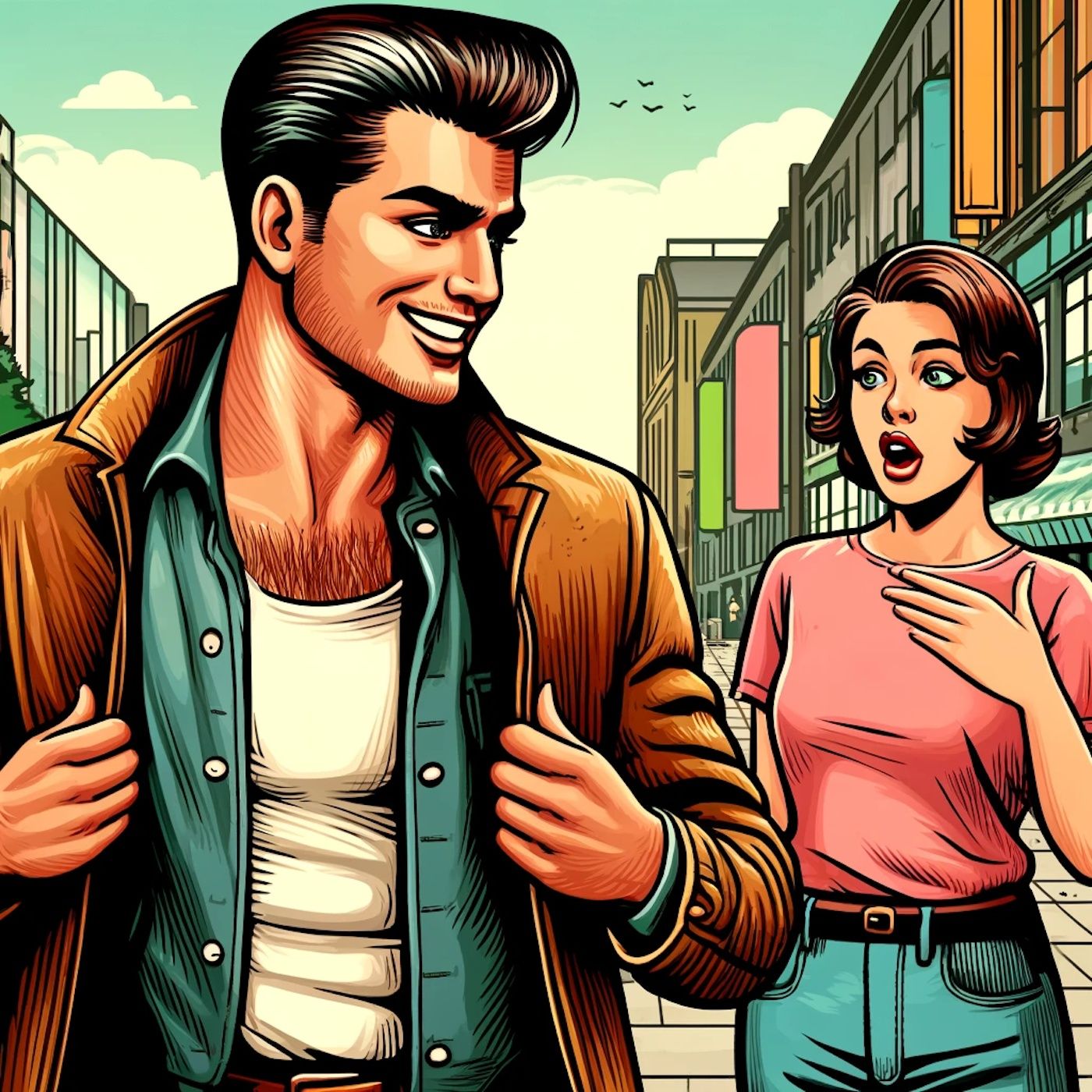 "A lady came up to me on the street, pointed at my suade jacket and said, "Don't you know a cow was murdered for that jacket?" episode artwork