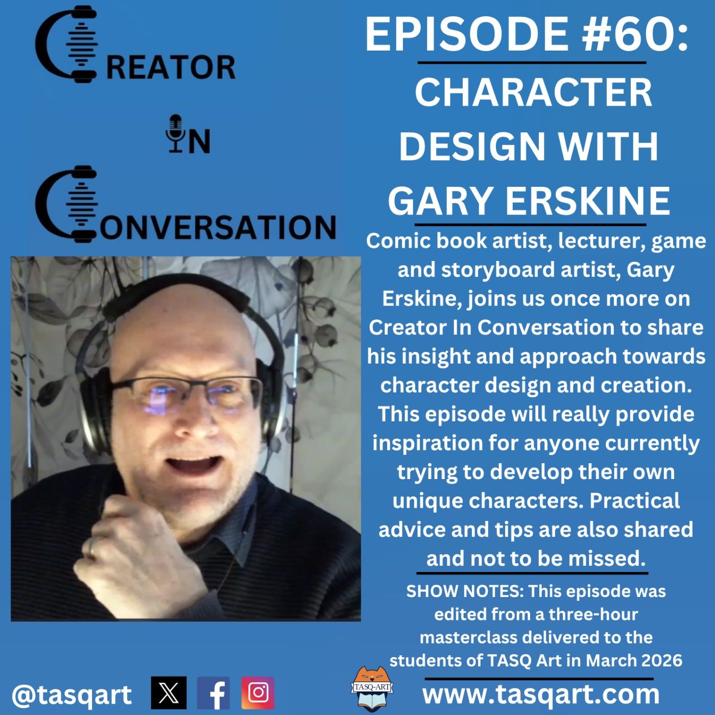 Character Design with Gary Erskine- Creator In Conversation Ep. 60 episode artwork
