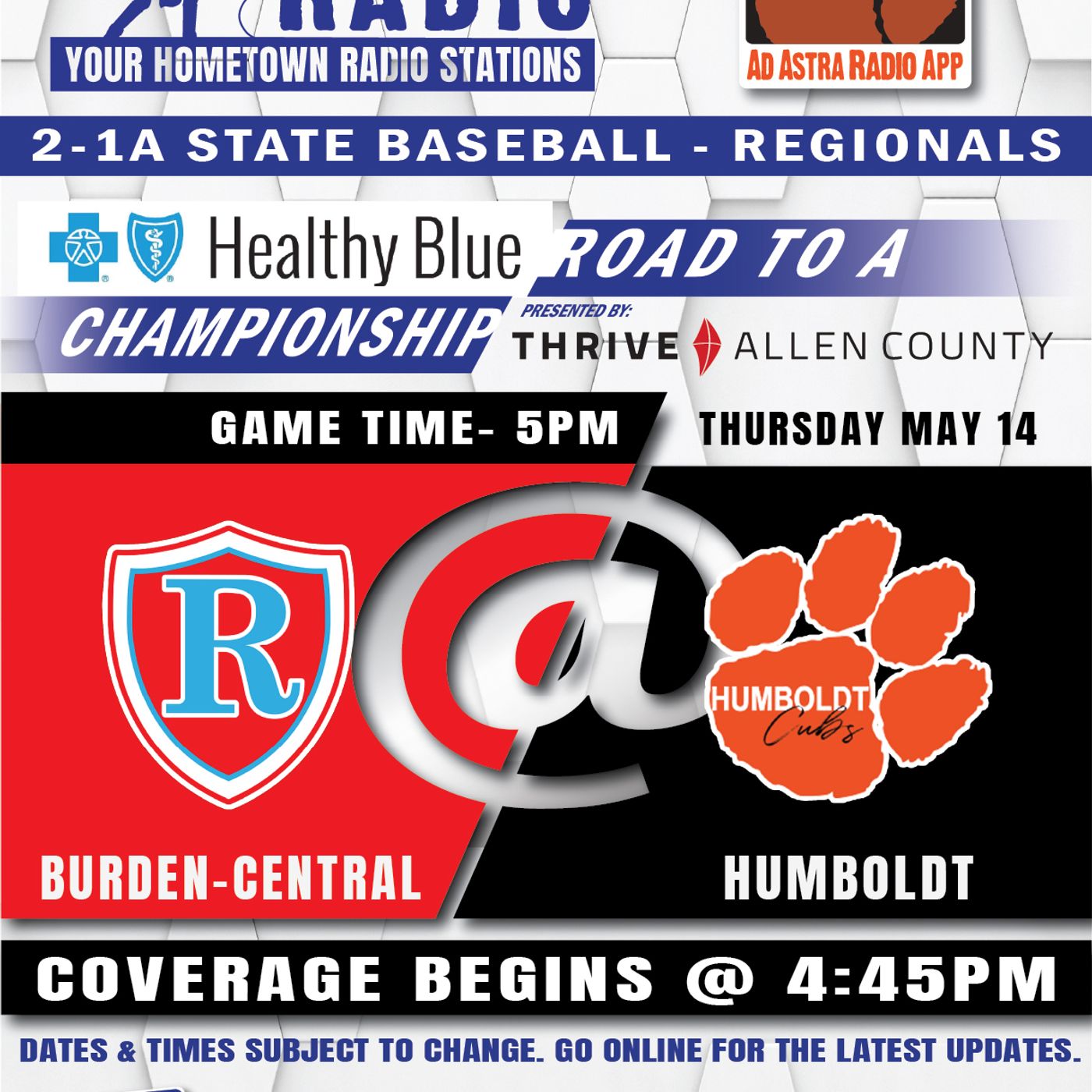 Burden-Central Raiders at Humboldt Cubs High School Baseball (Regionals-May 14, 2026) episode artwork