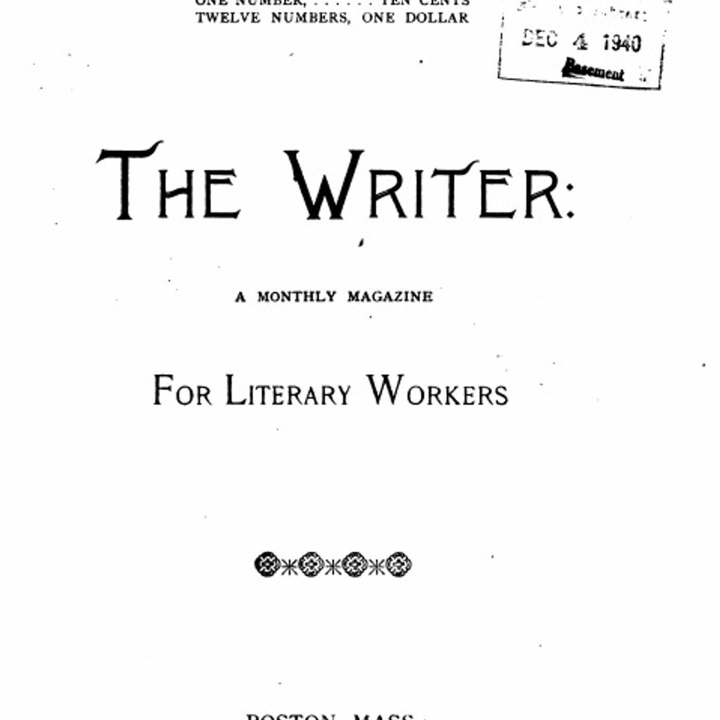 (Scanned version)The Writer - Volumes 1-2：THE COMMONPLACENESS OF ANONYMOUS JOURNALISM.