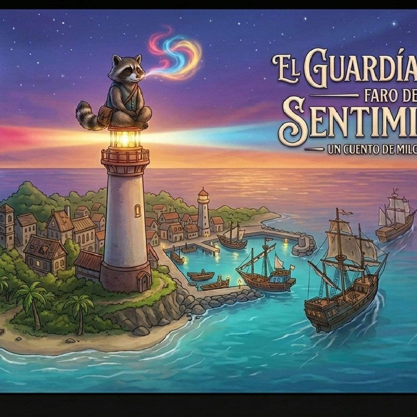 Cuento El Faro, el Mapache y la Respiración de Colores