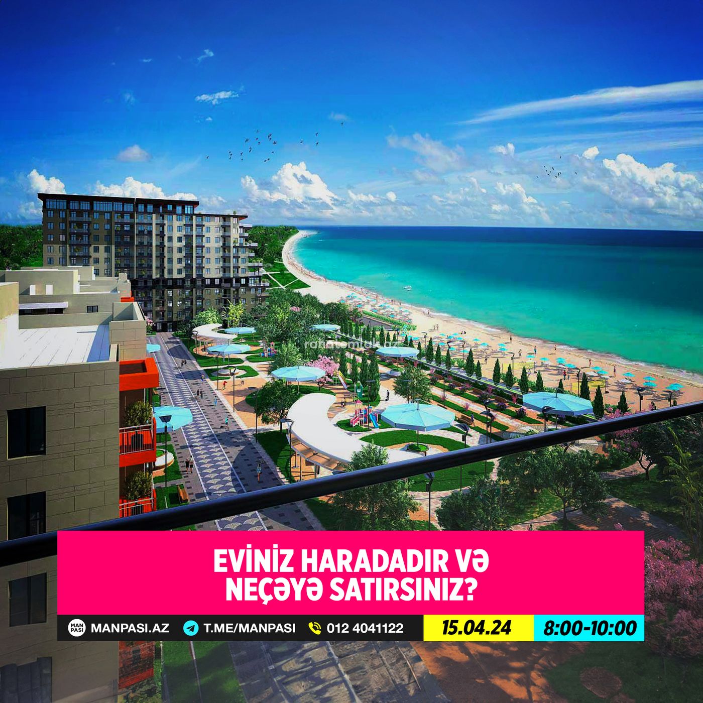 Eviniz haradadır və neçəyə satırsınız? 15.04.2024