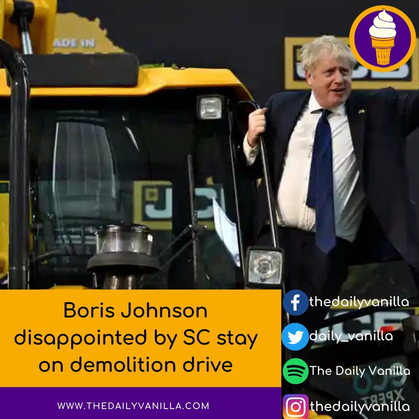 Boris Johnson disappointed by SC stay on demolition drive Boris Johnson disappointed by SC stay on demolition drive