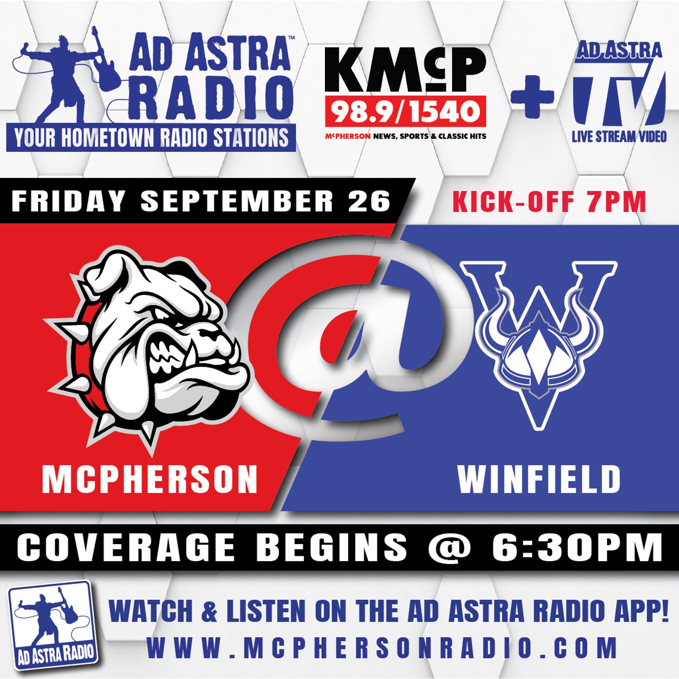 McPherson Bullpups at Winfield Vikings Football (September 26, 2026) episode artwork