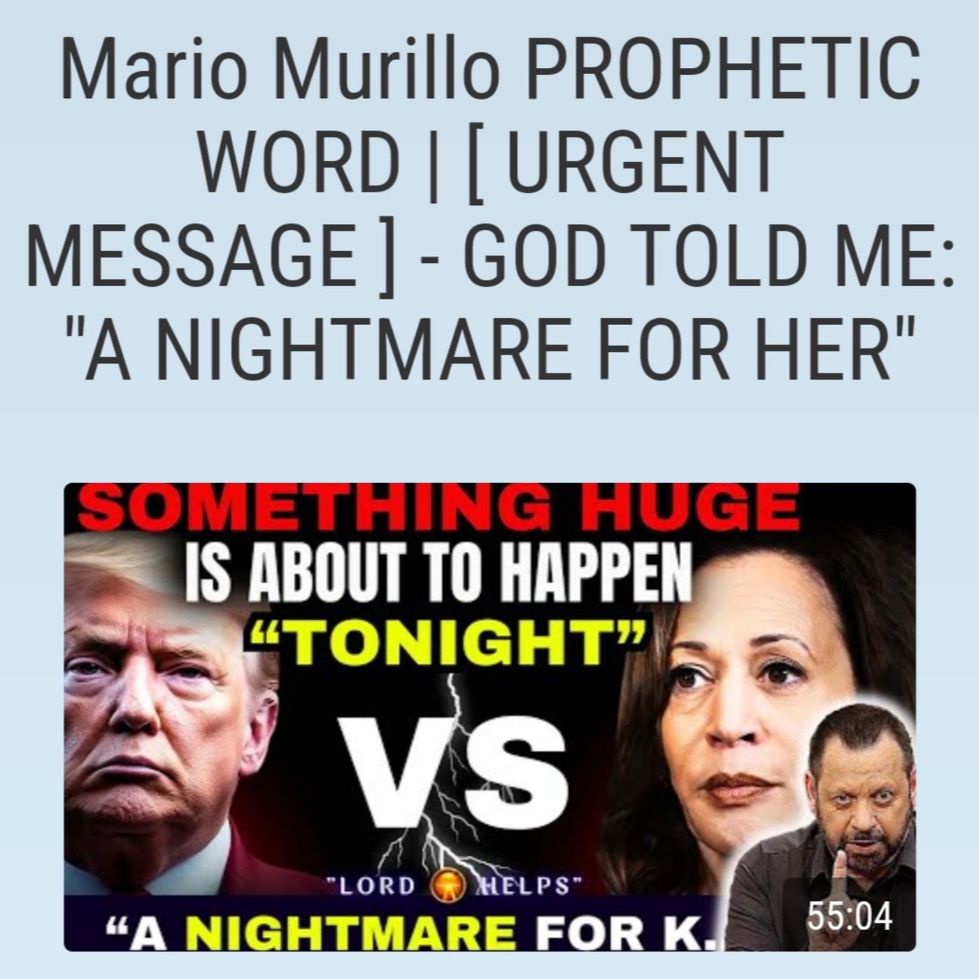 Mario Murillo PROPHETIC WORD | [ URGENT MESSAGE ] - GOD TOLD ME: "A NIGHTMARE FOR HER episode artwork