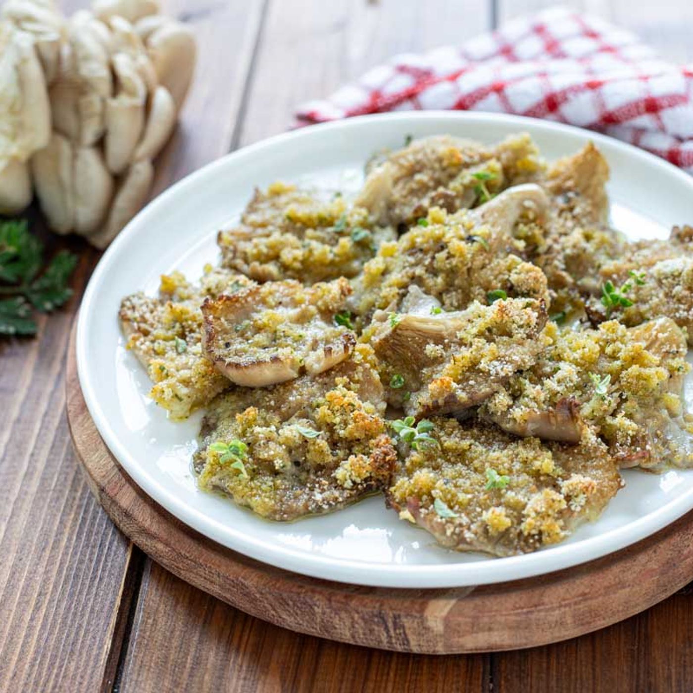 Funghi pleurotus gratinati al forno episode artwork
