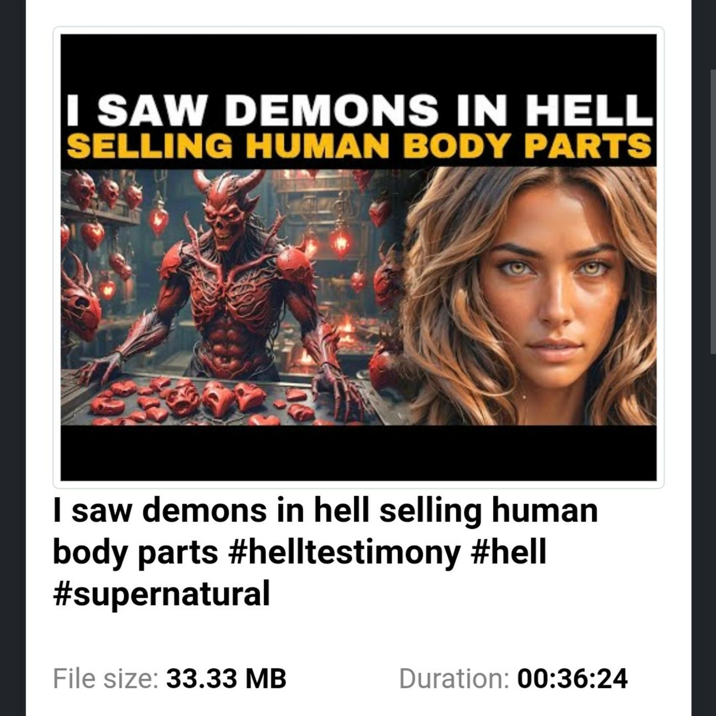 I saw demons in hell selling human body parts #helltestimony #hell #supernatural episode artwork