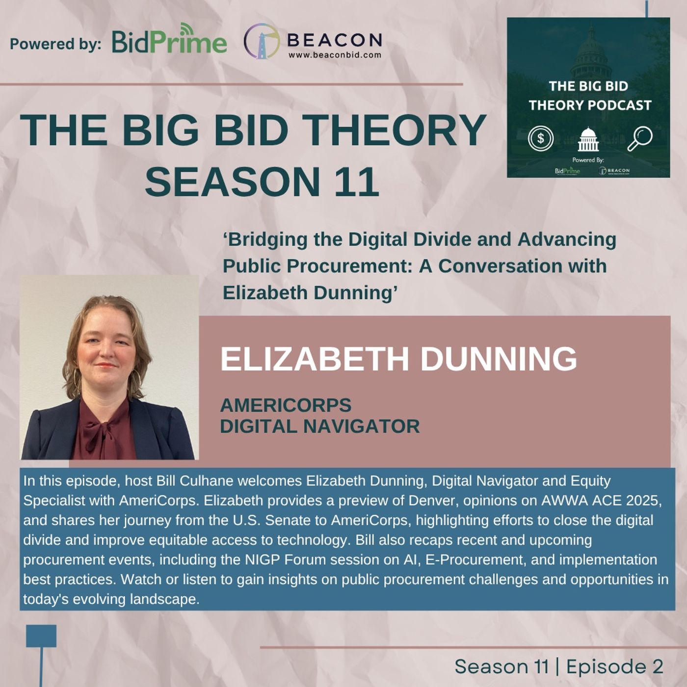 Bridging the Digital Divide and Advancing Public Procurement A Conversation with Elizabeth Dunning Bridging the Digital Divide and Advancing Public Procurement A Conversation with Elizabeth Dunning