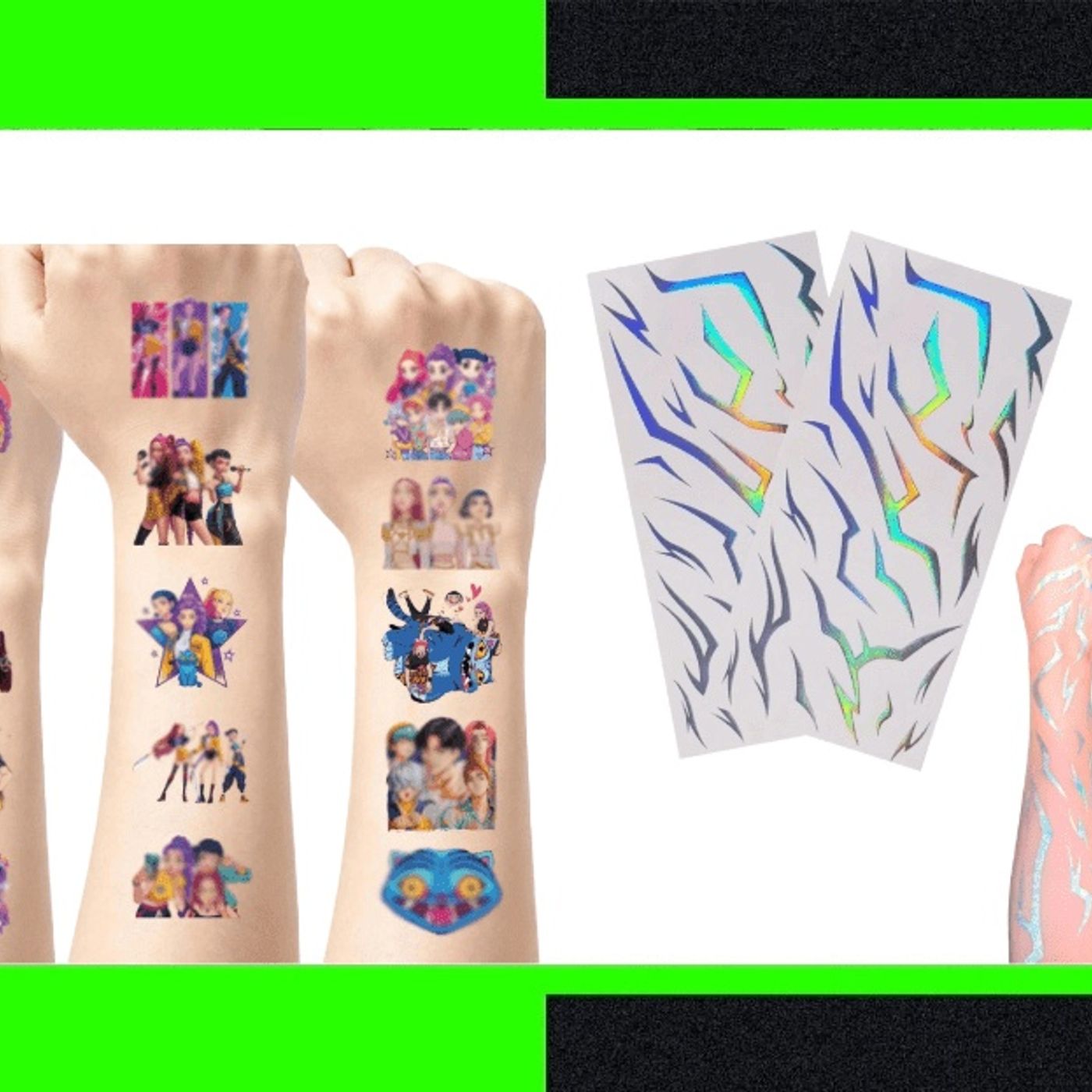These ‘KPop Demon Hunters’ Temporary Tattoos Feature Everything From HUNTR/X Poses to Glow-in-the-Dark Demon Markings episode artwork