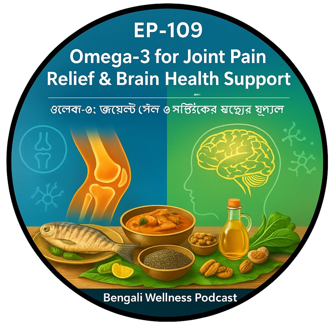 EP-109  | Omega-3 for Joint Pain Relief & Brain Health Support |ওমেগা-৩: জয়েন্ট পেইন ও মস্তিষ্কের স্বাস্থ্যের যুগল সহায়ক |Bengali Wellness episode artwork