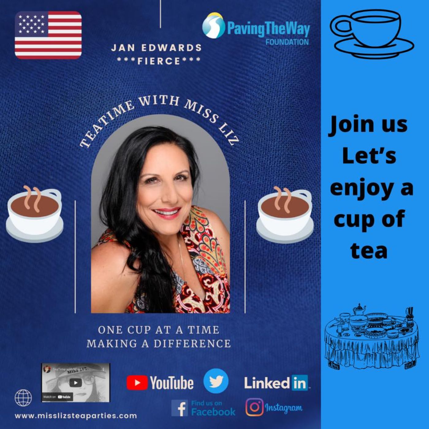 Teatime with Miss Liz joining is Jan Edwards President of Paving the Way Foundation episode artwork