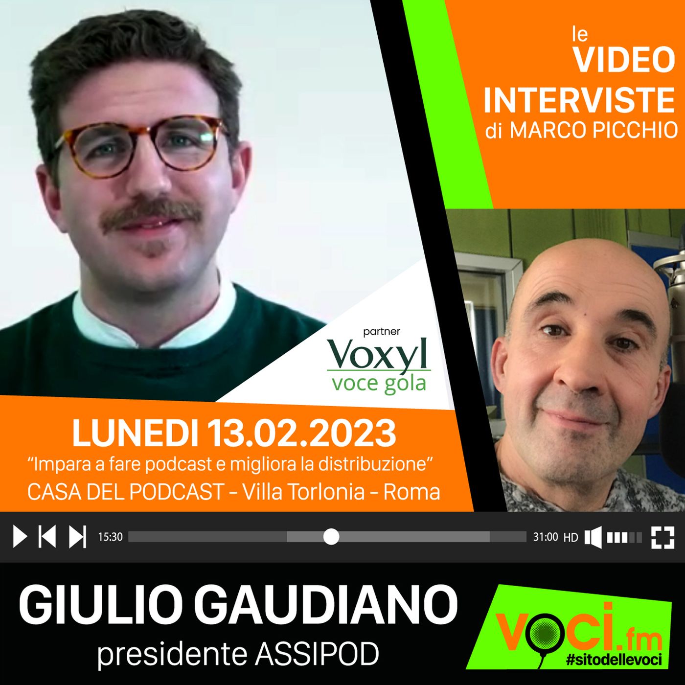Anteprima evento c/o CASA DEL PODCAST, GIULIO GAUDIANO su VOCI.fm - clicca play e ascolta l'intervista episode artwork