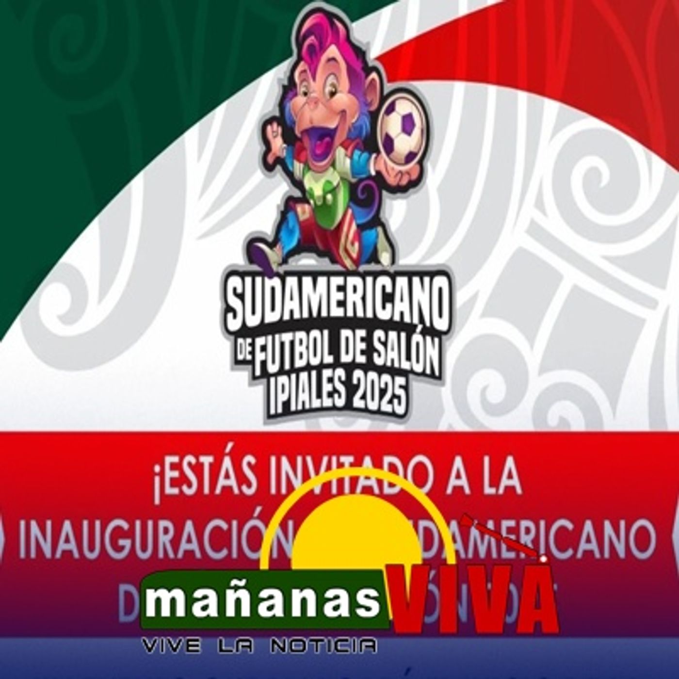 Presidente Confederación Futsalon Mario Jiménez y Abdeljamid Miranda - Inauguración campeonato Sudamericano futbol salón Ipiales