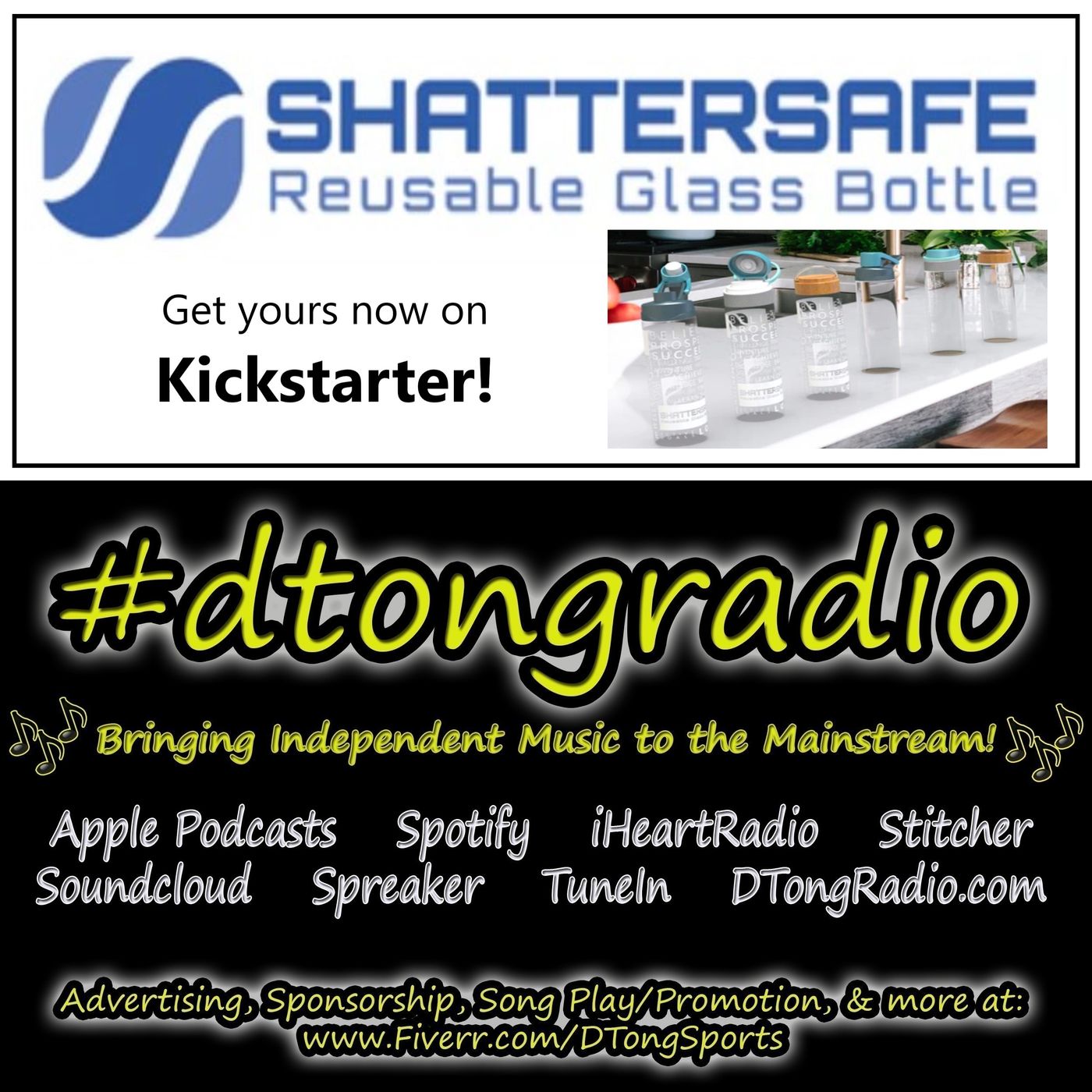 Top Indie Music Artists on #dtongradio - Powered by Shattersafe Reusable Glass Bottle episode artwork