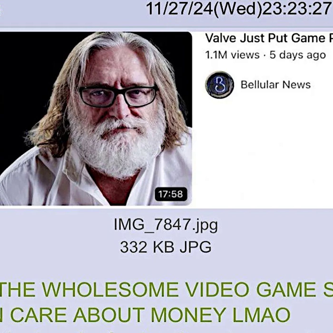 4chan Greentext Posts : Steam's Gaben Is 100% Wholesome Video Game Santa!