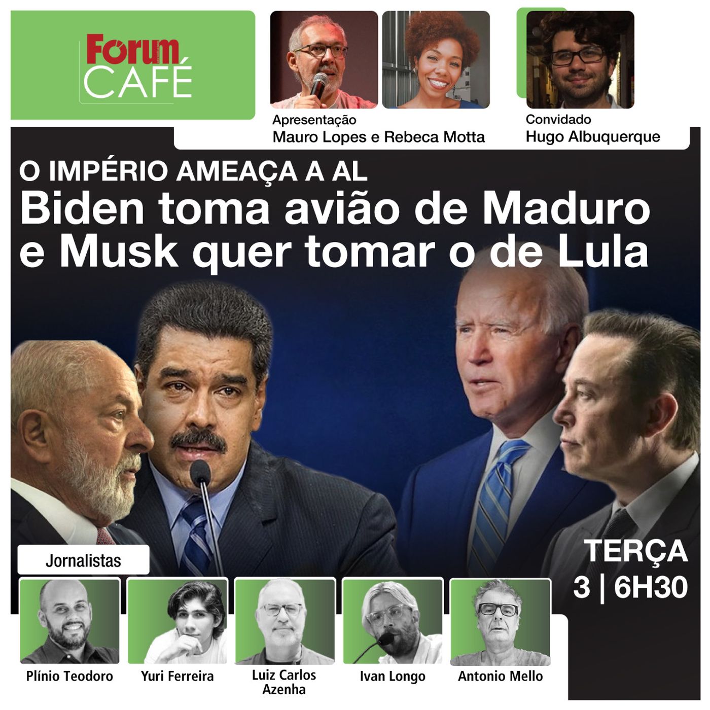 Biden toma avião de Maduro e Musk quer tomar o de Lula | STF nocauteia X | Fórum Café | 3.9.24