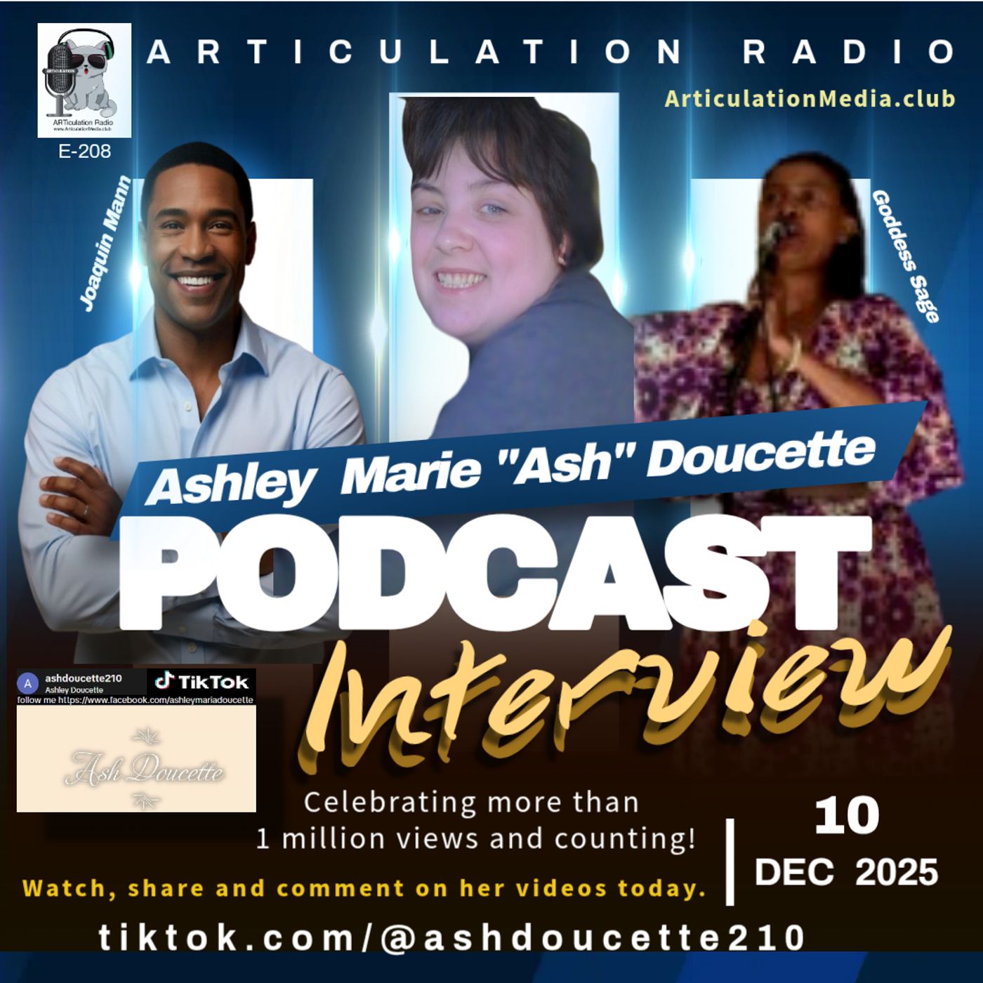 ARTiculation Radio --  Show #208 -- THRILLING THRUST OF SUDDEN SPOTLIGHT (interview w/ Ashley Doucett)