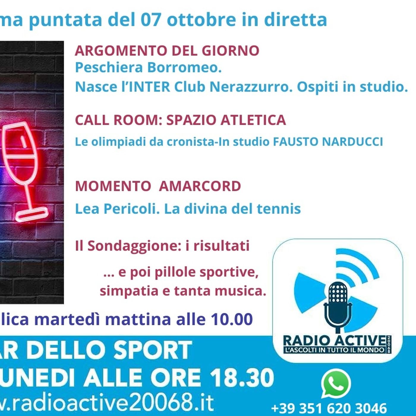 Bar dello Sport 7 ottobre - Nasce INTERCLUB a P.B. - F.Narducci Mennea Olimpiadi Seul - Lea Pericoli episode artwork