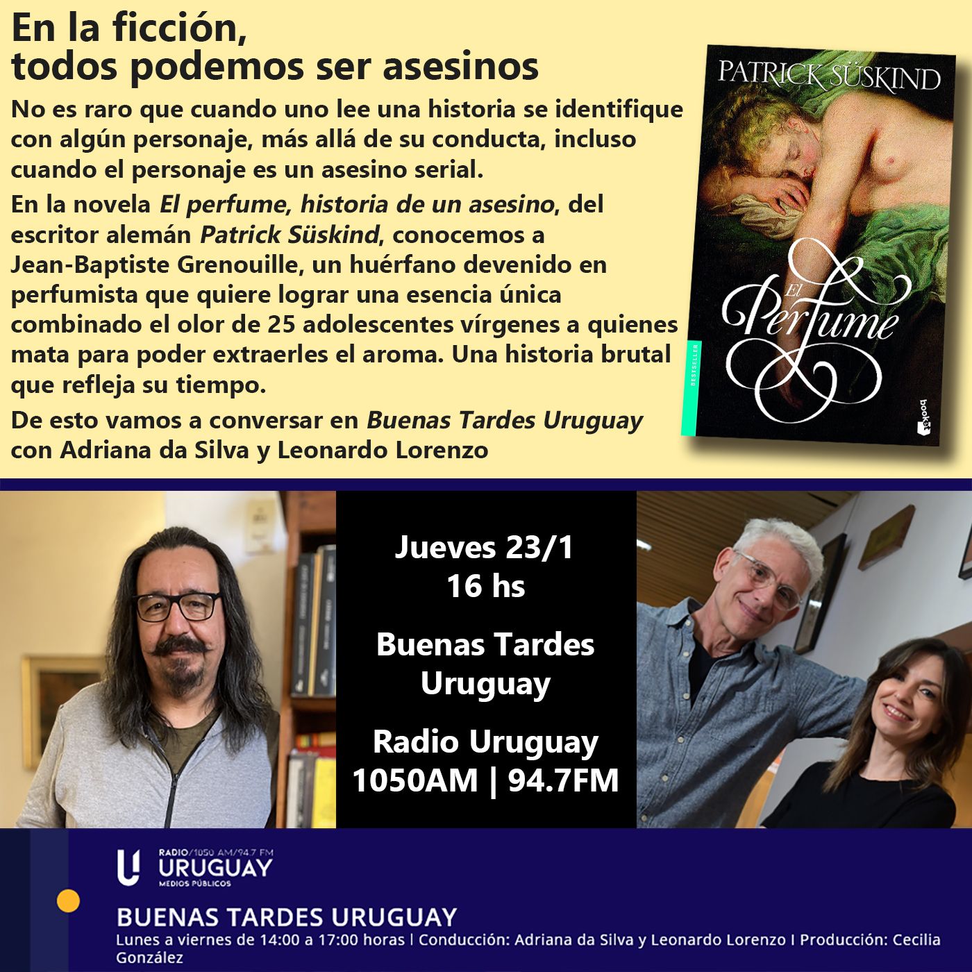 Buenas Tardes Uruguay | El perfume | Patrick Süskind | 23-01-25 episode artwork