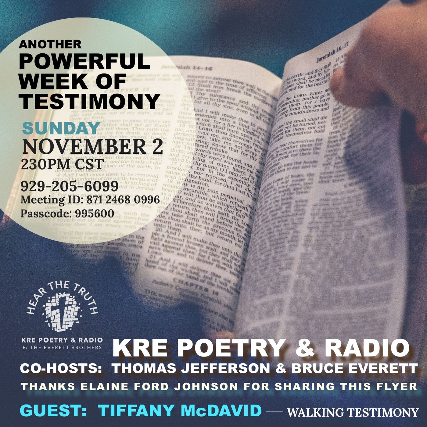 KRE POETRY AND RADIO - EP 146 - GUEST: TIFFANY McDAVID episode artwork