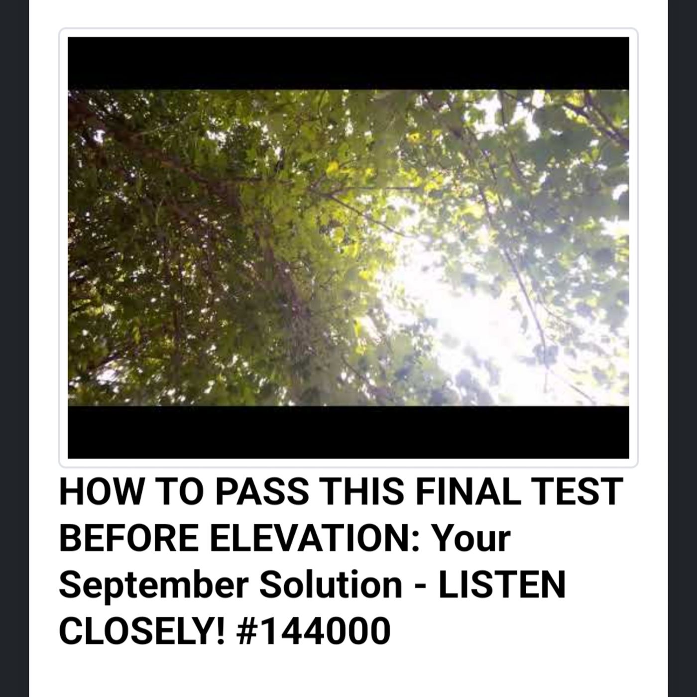 HOW TO PASS THIS FINAL TEST BEFORE ELEVATION: Your September Solution - LISTEN CLOSELY! #144000 episode artwork