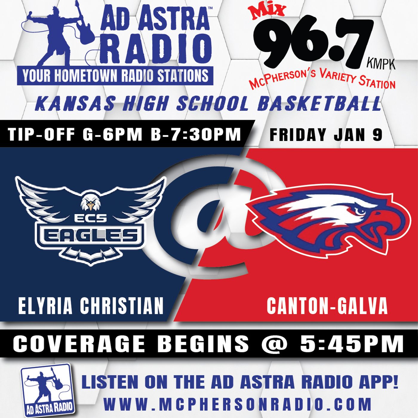 Elyria Christian Eagles at Canton-Galva Eagles High School Basketball (January 9, 2026) episode artwork