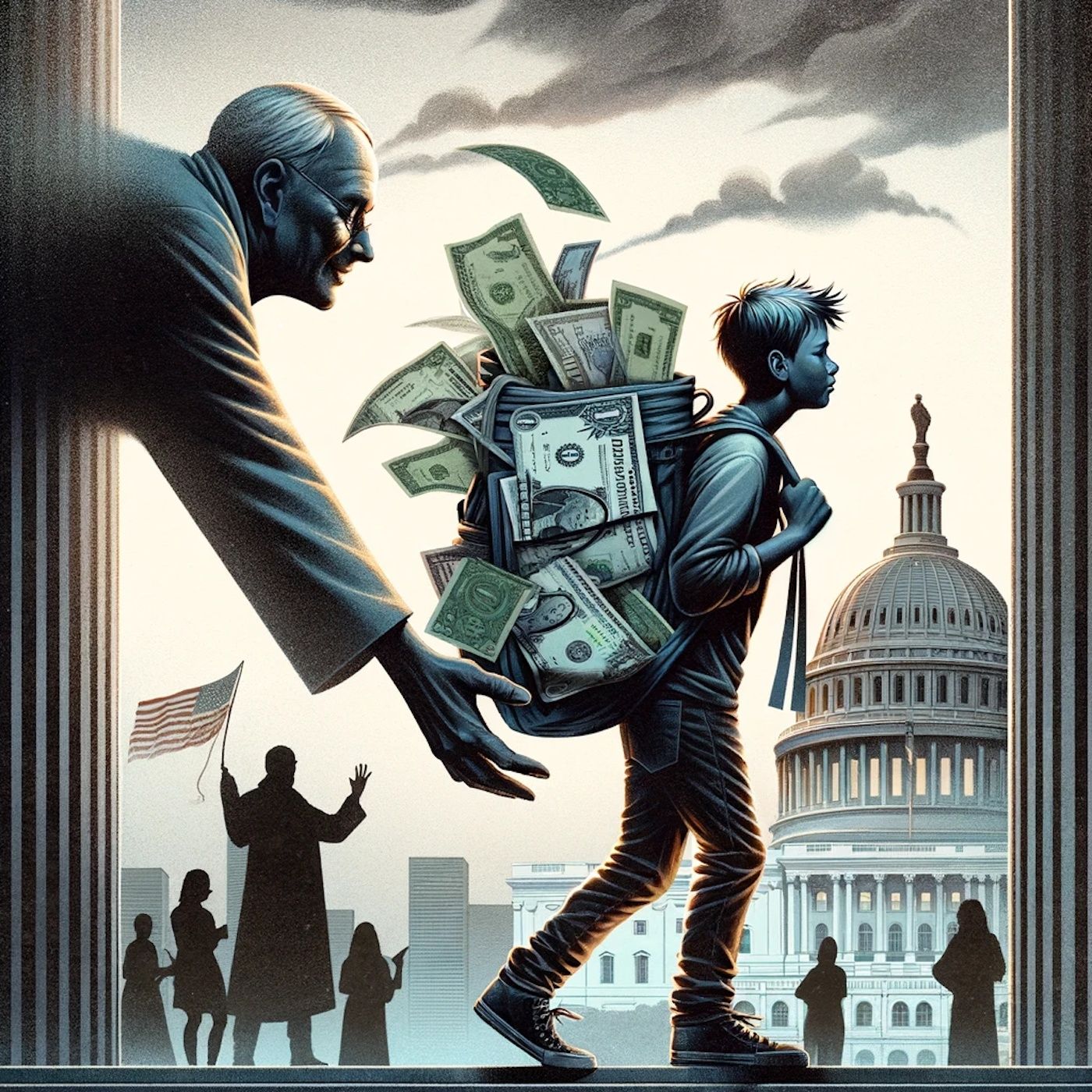 "Blessed are the young, for they shall inherit the national debt." episode artwork