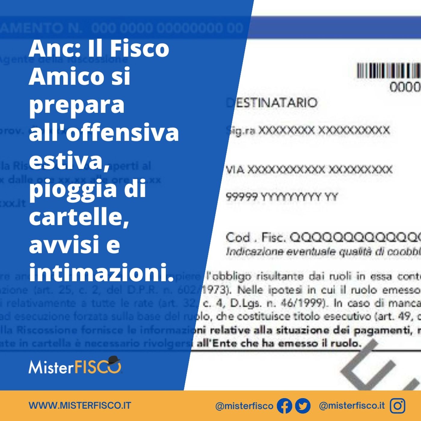 Anc: Il Fisco Amico si prepara all'offensiva estiva, pioggia di cartelle, avvisi e intimazioni episode artwork