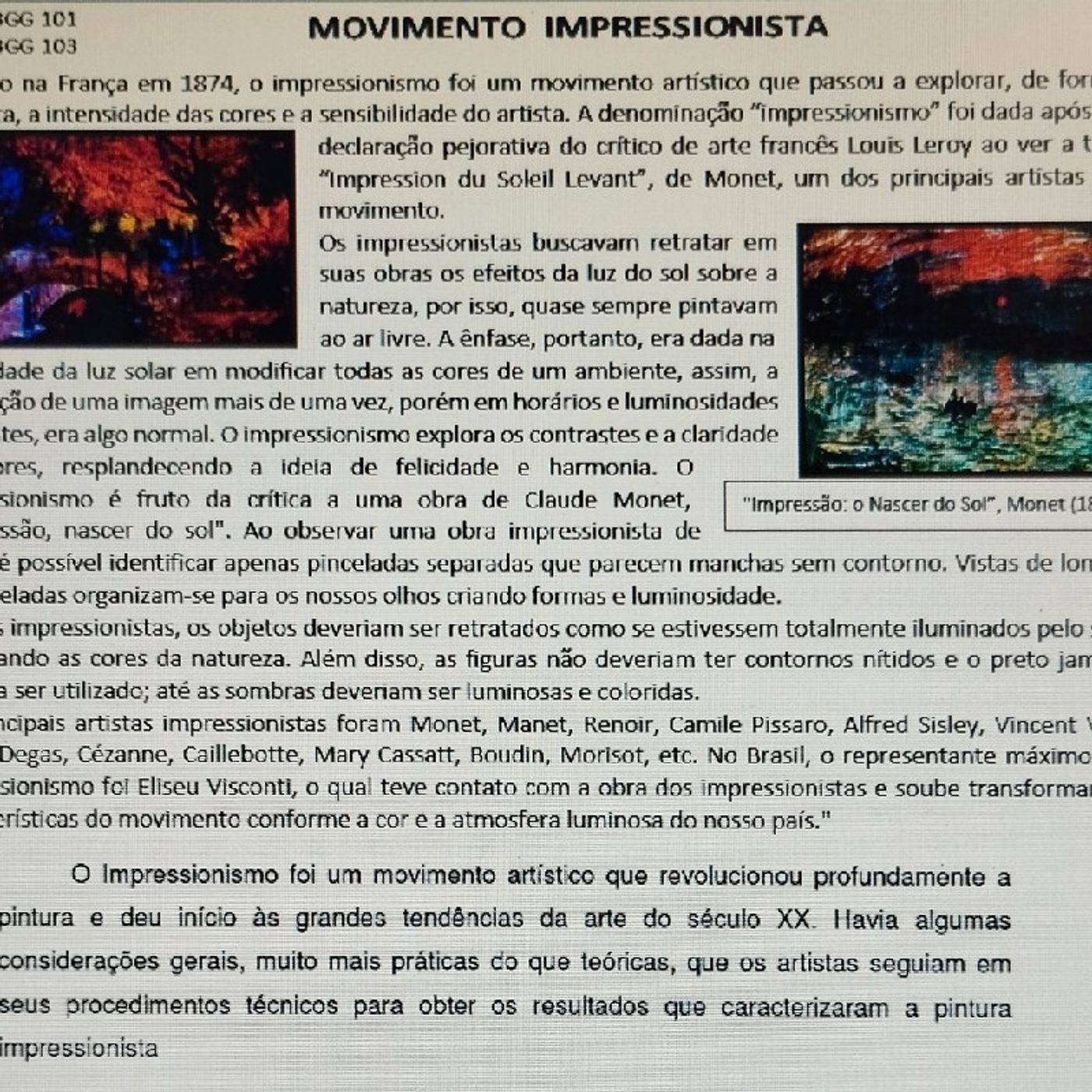 Movimento Impressionista Meu primeiro pod cast episode artwork