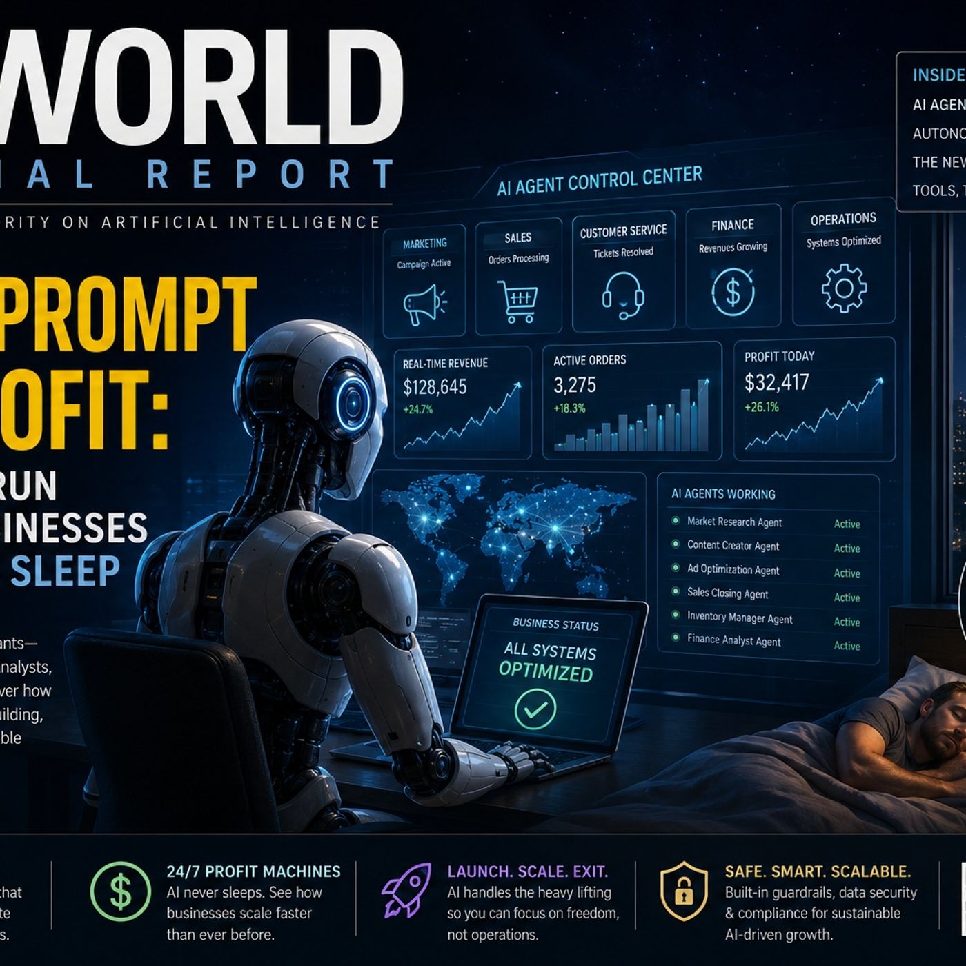 Report: From Prompt to Profit: AI Agents and Autonomous Commerce — AI WORLD JOURNAL cover