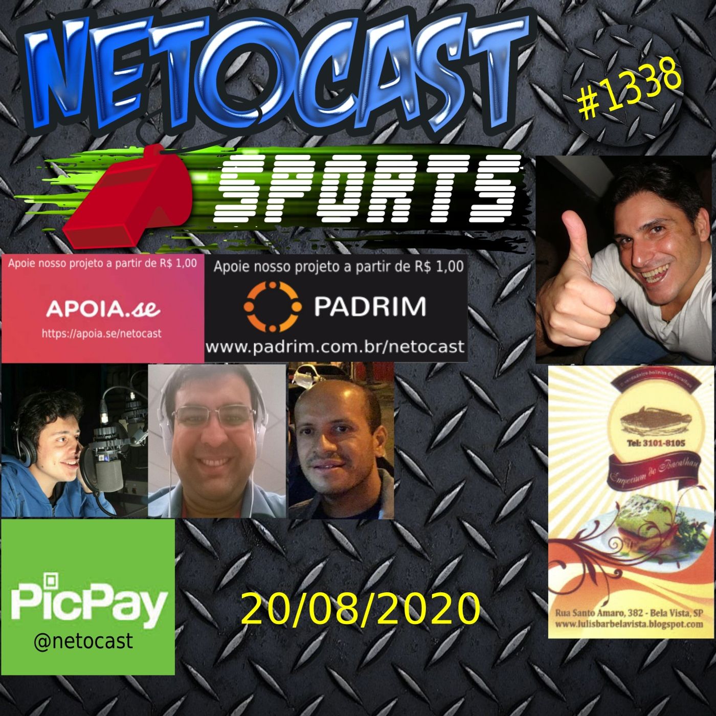 NETOCAST 1338 DE 20/08/2020 - ESPORTES - F1 - FUTEBOL - WNBA - NBA - LFA - BELLATOR - UFC