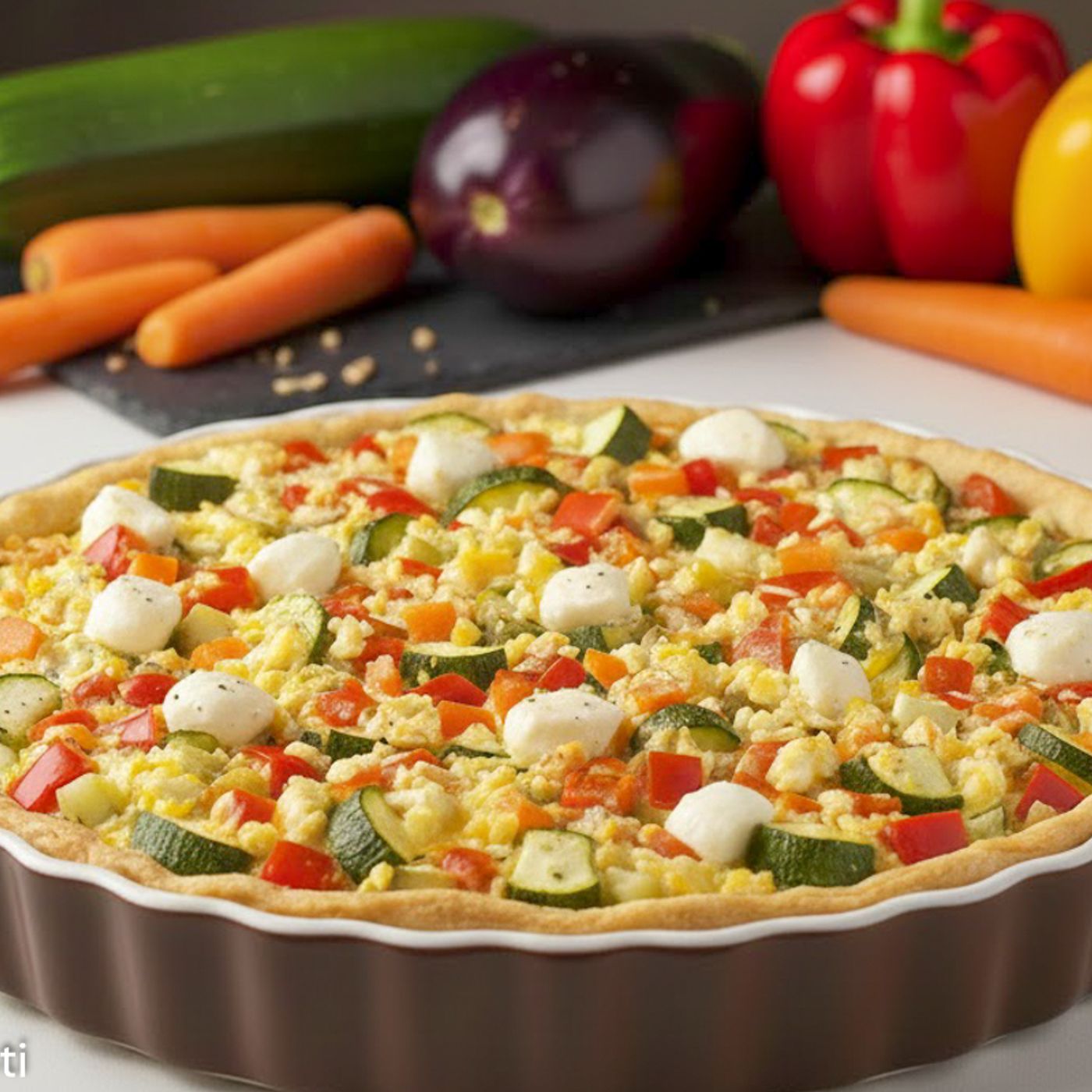 Torta salata con verdure miste