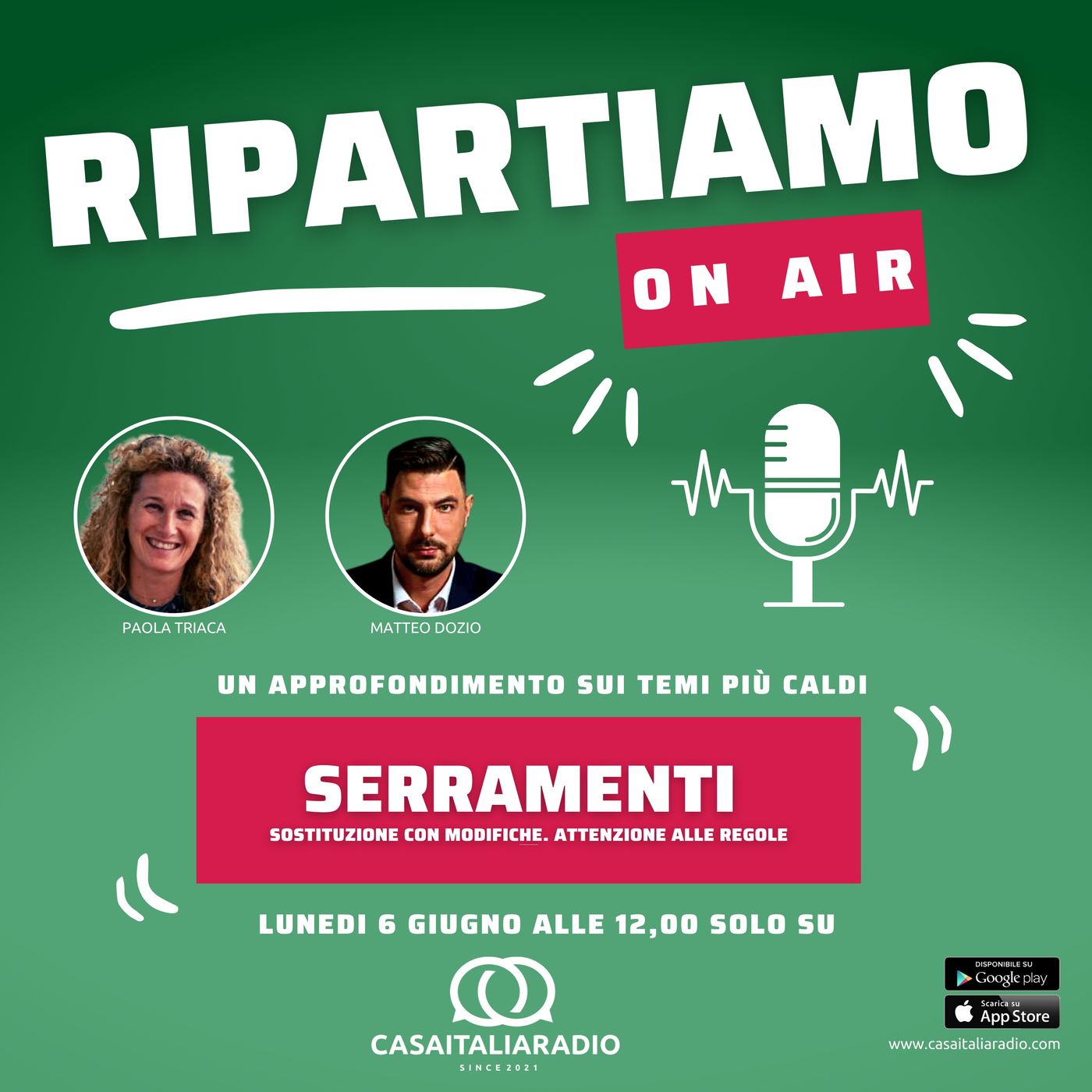 Serramenti: sostituzione con modifiche. Attenzione alle regole -  Ripartiamo Onair a cura di Paola Triaca e Matteo Dozio